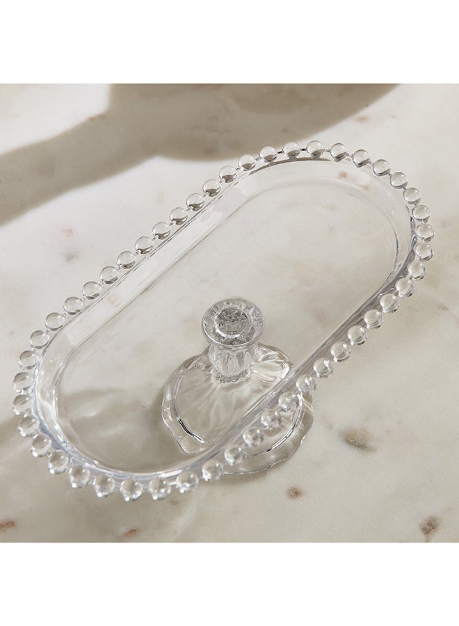 Home Box Merriam Beaded Plate with Stand - Clear - Image 3